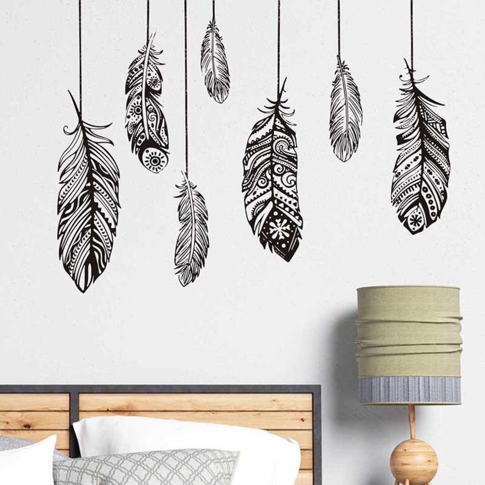 Feather wall decor adhesive